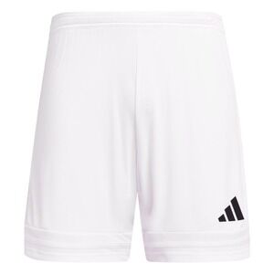 New Men's adidas Squadra Soccer 25 Short Size Small White-Black Logo JH3406